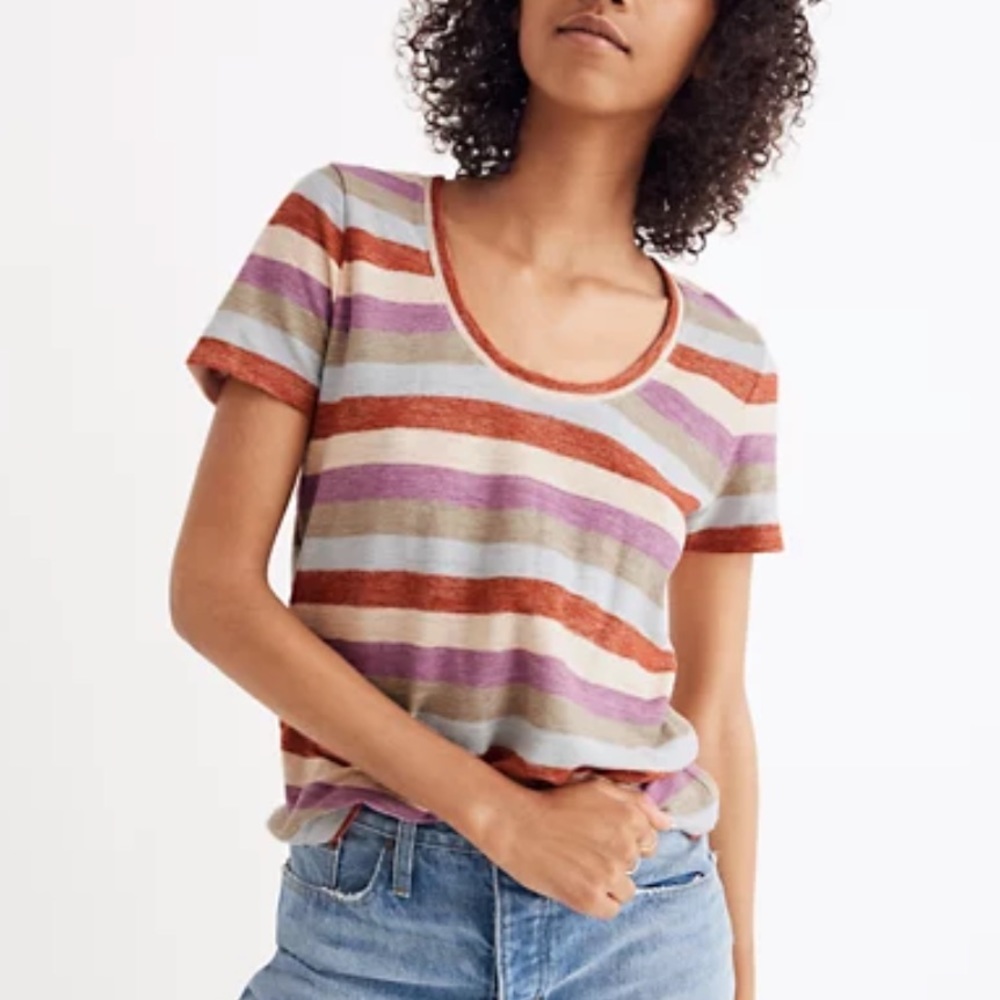 Madewell Alto Scoop Tee in Granda Stripe